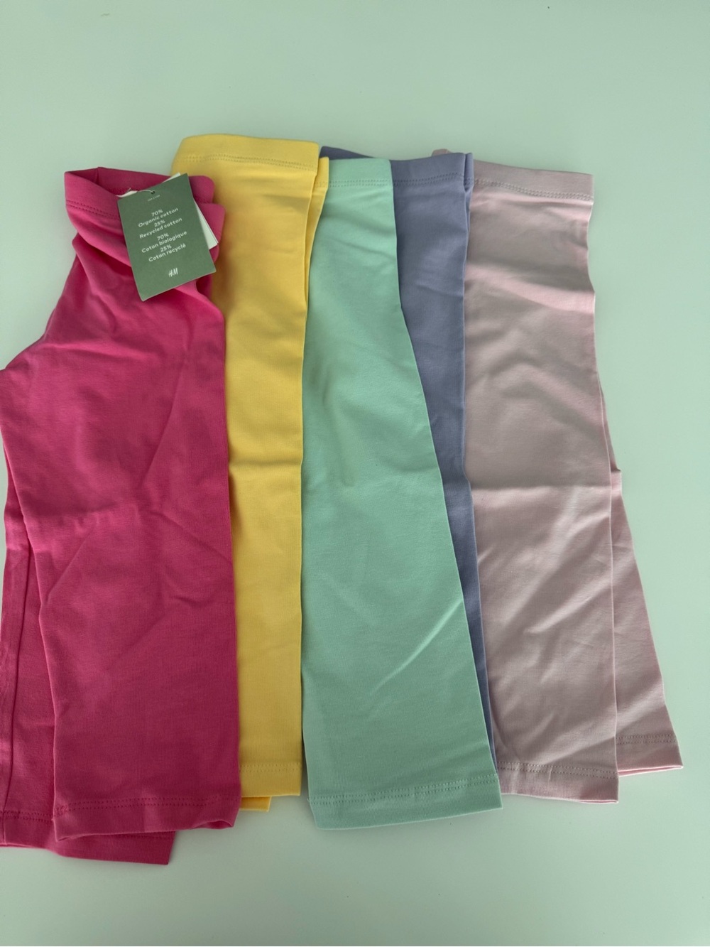 H&M Kids Leggings Set - Pink, Yellow, Mint, Blue, Taupe, organic Cotton